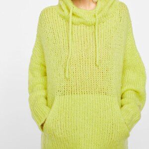 Zara neon yellow/green knit hoodie